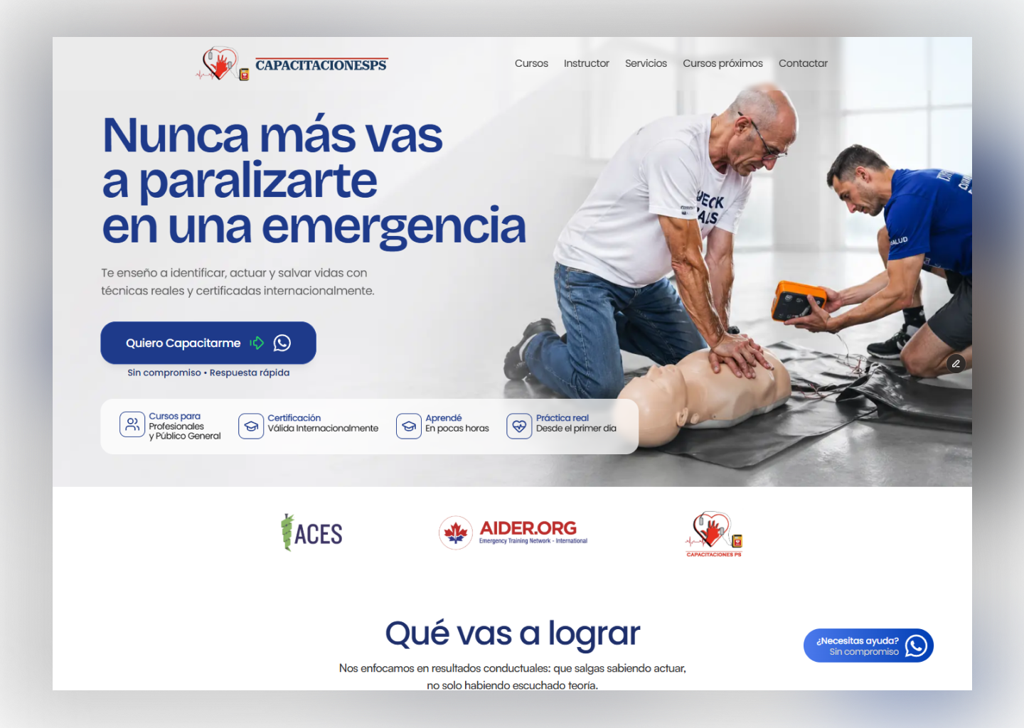 CapacitacionesPS — sitio diseñado por Birik Studio